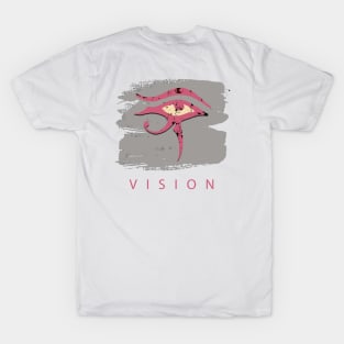 The Eye of Horus Vision in Grey & Pink T-Shirt